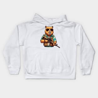 tactical capybara Kids Hoodie